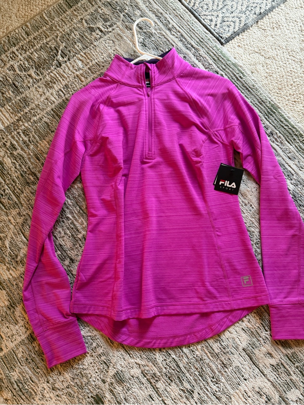 Fila Women's Magenta Half-Zip Turtleneck Performance Top